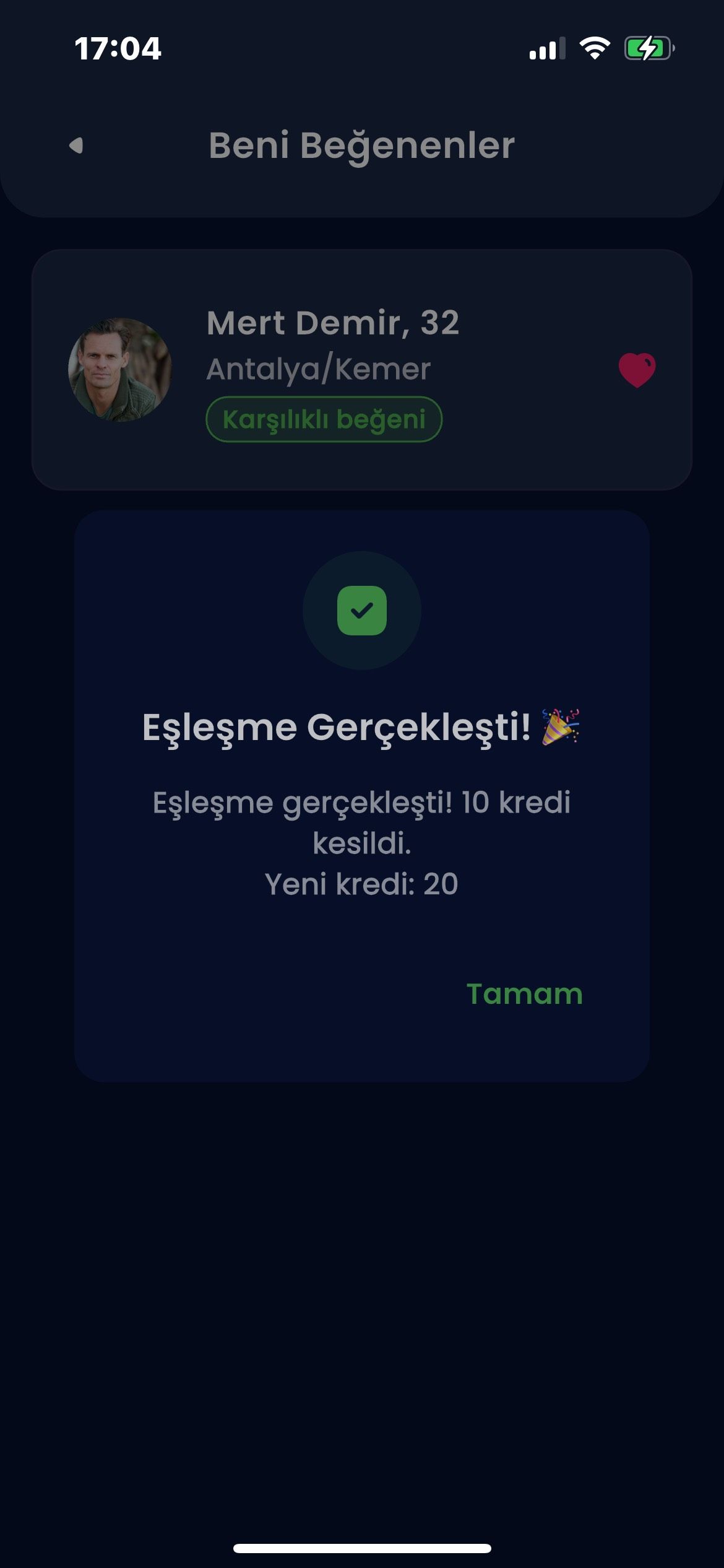 Eşleşmelerim